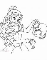 Coloring Beast Beauty Pages Belle Disney Potts Chip Mrs Printable Disneyclips Cinderella Magnificent Lumiere sketch template