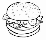 Burger Coloring Sheet Big Pages Food sketch template