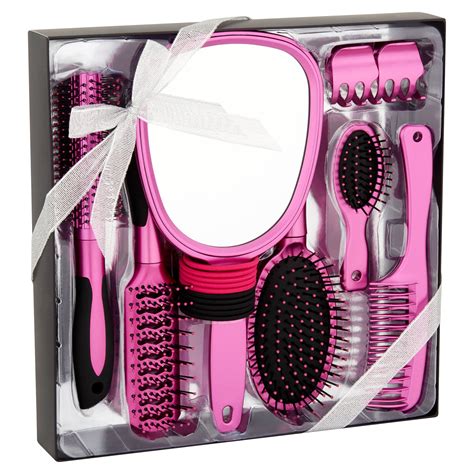 hair brush comb mirror  hair accessories gift set pink  pcs