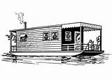 Houseboat Coloring House Colouring Pages Boat Drawing Boats Woonboot Kleurplaat Clipart Houseboats Een Edupics Color Large sketch template