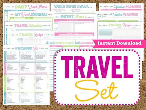 printable vacation planner template