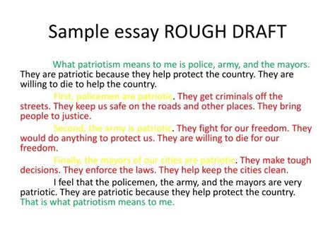 sample essay rough draft powerpoint  id