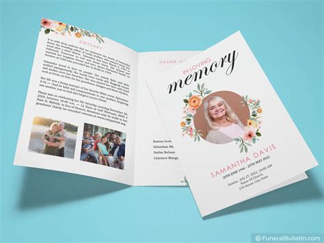 funeral pamphlet template   beautiful diy funeral brochure