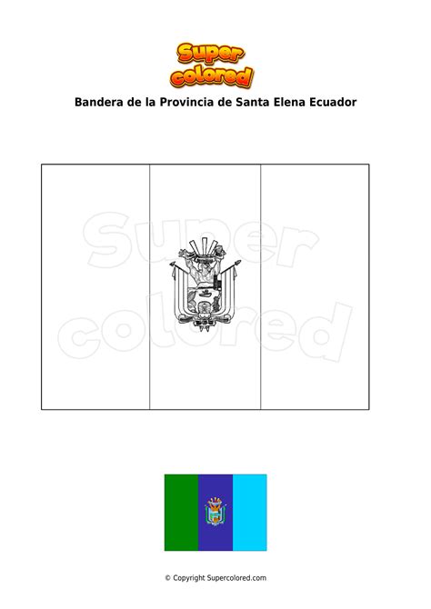 Dibujo Para Colorear Bandera De La Provincia De Santa Elena Ecuador