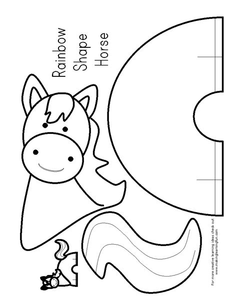 horse template homeschool kindergarten pinterest template