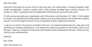 cpa client termination letter   sample template creator