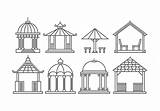 Gazebo Vector Vectors Clipart Edit sketch template