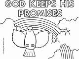 Promises Keeps Bible Sheets Noah Rainbow Craftingthewordofgod sketch template