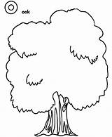 Tree Coloring Pages Oak Printable Kids sketch template