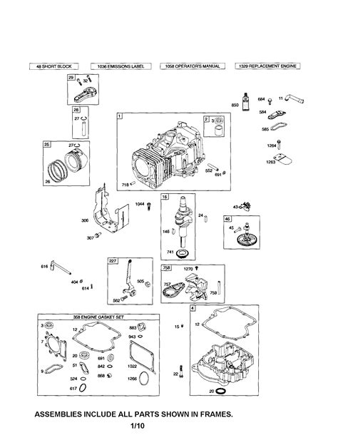 briggs stratton engine parts model cg sears partsdirect