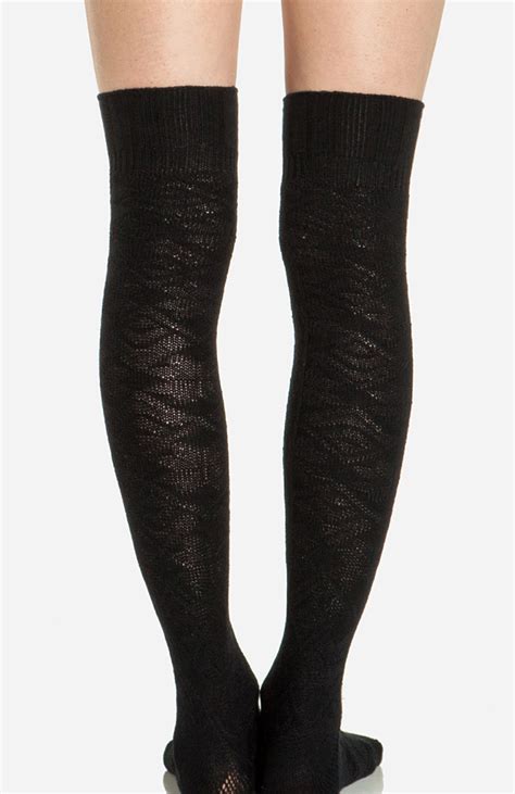 fair isle knee high socks in black dailylook