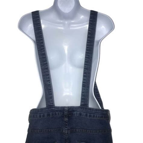 Kiss And Cry Distressed Skinny Overalls L Ebay