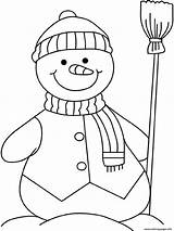 Snowman Coloring Winter Pages Printable Print Color sketch template