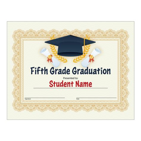 grade graduation certificate template