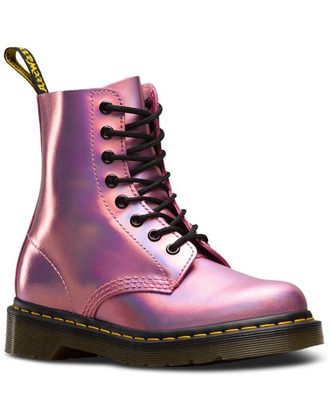 dr martens  pascal iced metallic  glam boots pink