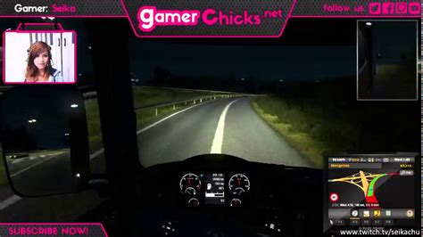 sexy gamer girl playing euro truck simulator 2 youtube