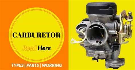 carburetor definition parts types working  function