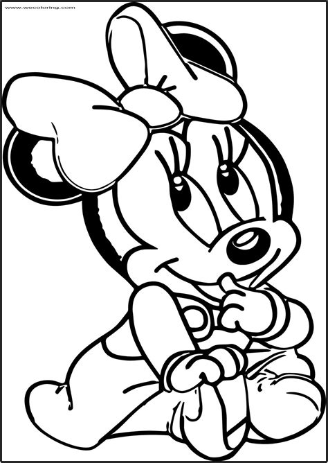 baby mickey friends minnie    printable coloring page