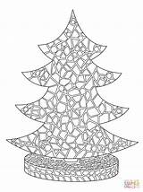 Mosaic Coloring Pages Tree Christmas Colouring Printable Printables Color Supercoloring Kids Xmas Print Clipart Adult Drawing Paper sketch template