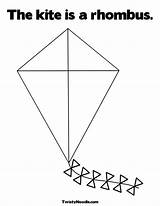 Preschool Kite Shape Coloring Shapes Activities Pages Preschoolers Rhombus Printable Printablecolouringpages Kids Kindergarten Crafts Toddler Colouring Kites Learning sketch template