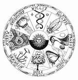 Pagan Symbols Wiccan Wheel Witchcraft Sabbats Festivals Holidays Year Southern Big Nature Wicca Turning Path Meanings Paganism Neo Drawings Celtic sketch template