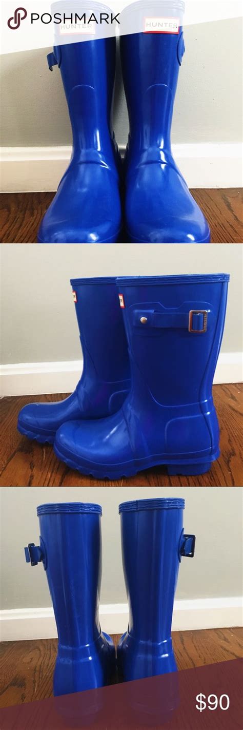 blue hunter boots brand  hunter boots  worn hunter boots shoes winter rain boots