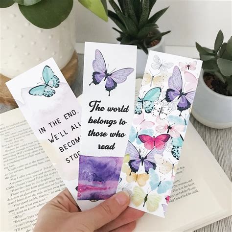 butterfly bookmarks printable  book street