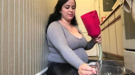 Plus Size Belly Bbw Girl Funnel Feed Pasta Stuffing Youtube