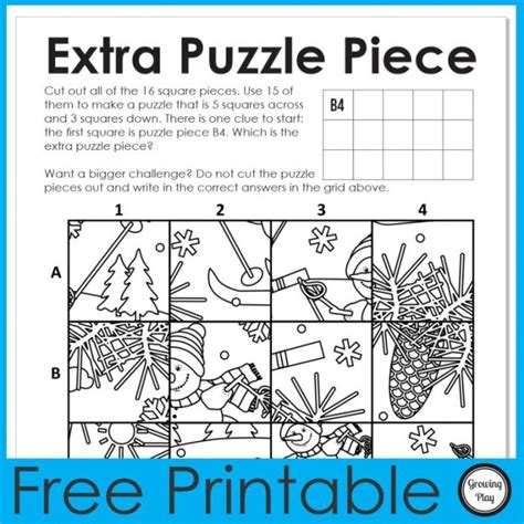 winter puzzle printable  growing play