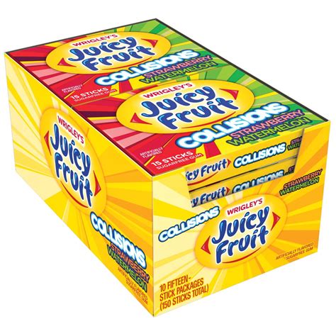 juicy fruit strawberry watermelon collisions chewing gum  stick