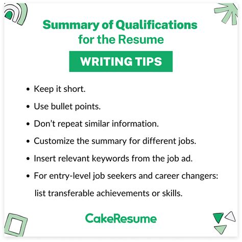 crafting  powerful summary  qualifications   resume tips