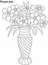 Pot Flower Drawing Vase Coloring Plant Flowers Sketch Kids Printable Pages Drawings Pencil Print Line Easy Shading Kid Draw Pots sketch template