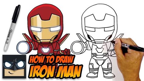 how to draw iron man avengers step by step tutorial iron man