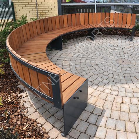 contemporary timber steel outdoor circular seating area fitness sports