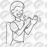 Clap Outline Watermark Register Remove Login Clipart sketch template