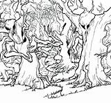 Forest Coloring Pages Enchanted Kids Scary Drawing Trees Printable Haunted Tree Getdrawings Getcolorings Print sketch template