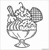 Cream Ice Pages Sundae Whipped Coloring Food Color Printable Wafer Donut Print Desserts Served Coffee Coloringpagesonly sketch template
