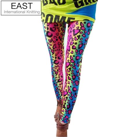 East Knitting A55 2017 Fashion Womens Sex Lady Pants Neon Leopard