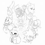 Undertale Characters Coloring Sketch Pages Template Main sketch template