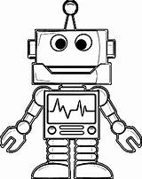 Robot Coloring Drawing Pages Sketch Kids Clipart Technology Colouring Draw Drawings Printable Line Tô Màu Awesome Robots Sheets Library Print sketch template