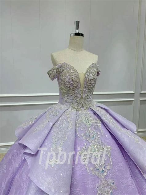 purple lace wedding dress princess ball gown prom dress