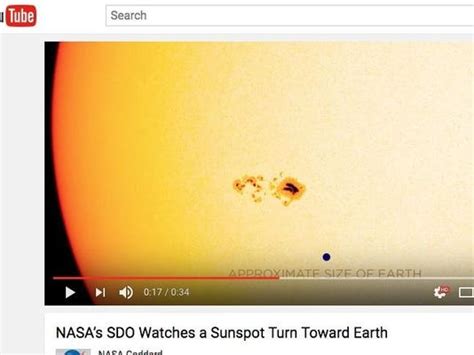 Nasa Captures Video Of Sunspot With A Core Larger Than Earth