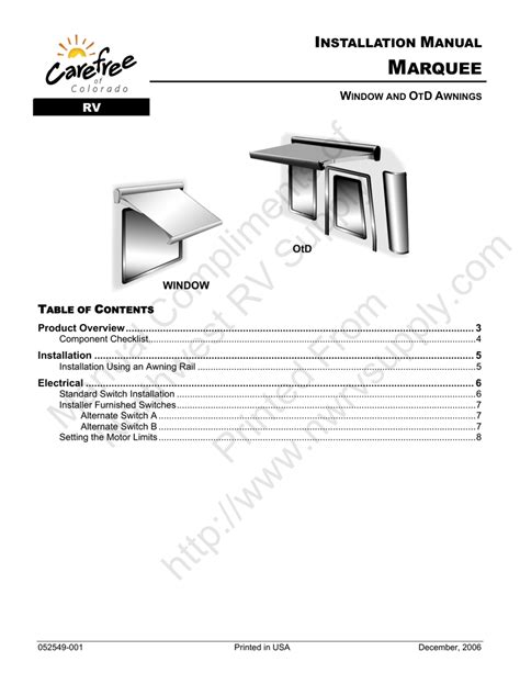 carefree awning parts diagram home decor