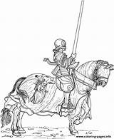 Horse Coloring Knight Pages Printable Print Stall sketch template