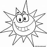 Sun Coloring Printable Pages Cartoon Smiling Character Kids Color Clipart Login Spring Print sketch template