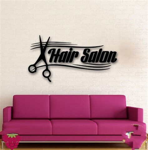 Removable Wall Stickers Vinyl Decal Hair Spa Salon Sign Scissors