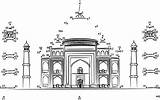 Mahal Taj Coloring Architecture Mughal Netart sketch template
