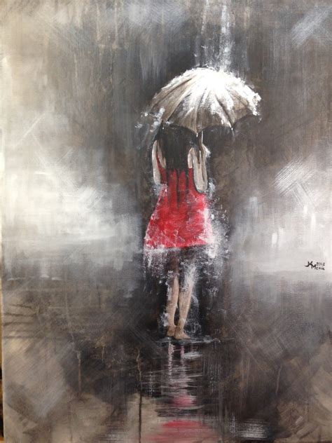 girl in the rain peinture par marc merie artmajeur