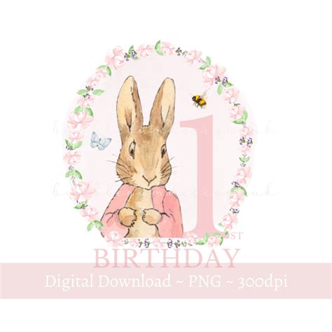 flopsy bunny png sublimation design st birthday  etsy