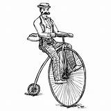 Bicycle Velocipede Drawing Penny Boneshaker Farthing Line Addison Karl Clipart Bicycles sketch template